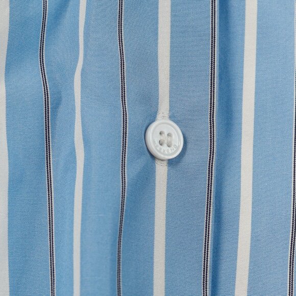Weekend Max Mara Nadar Light Blue Striped Embroidered Cotton Poplin Shirt - Picture 10 of 16